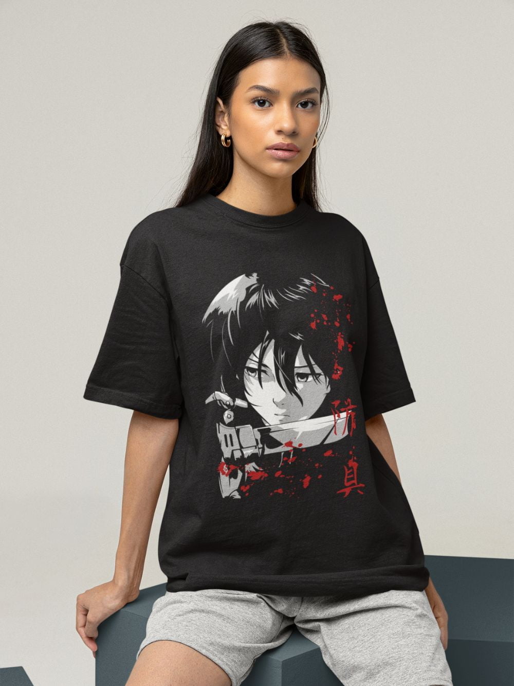 Buy VEENSHI I just Really Love Anime Quote Oversized Tshirt for Girls 100%  Cotton Anime Tshirts (Black, M) at Amazon.in